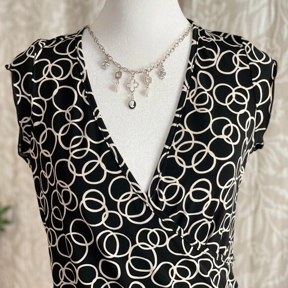 Vintage Y2K Speechless Black & White Geometric Print Blouse Fairy Grunge Size M - Picture 3 of 8